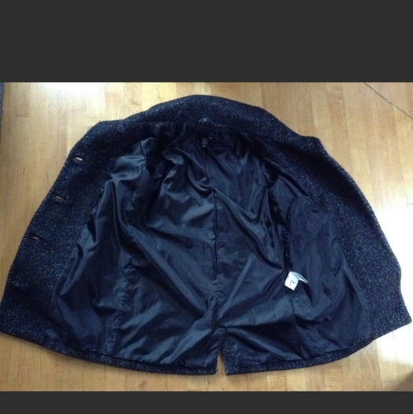 H&M Women's Peacoat Size 4 Wool Blend Black/Gray - Picture 4 of 12